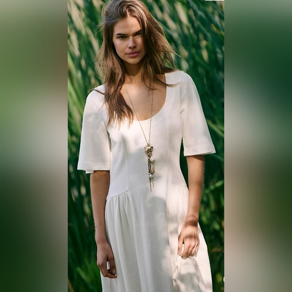 Free People Hanalee Midi Dress In Clean Ivory - Picture 4 of 5